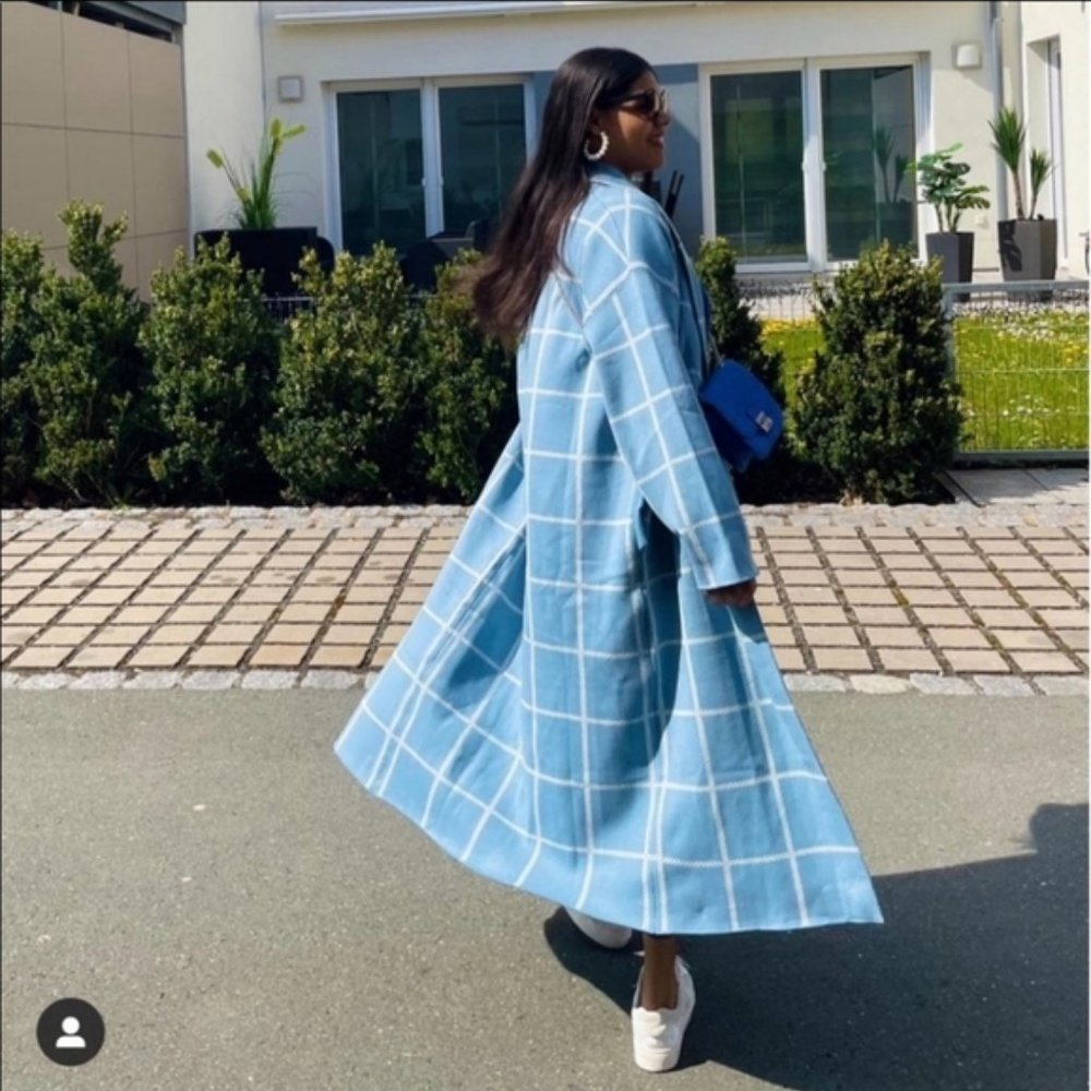 Zara Plaid Knit Coat - Picture 9 of 15